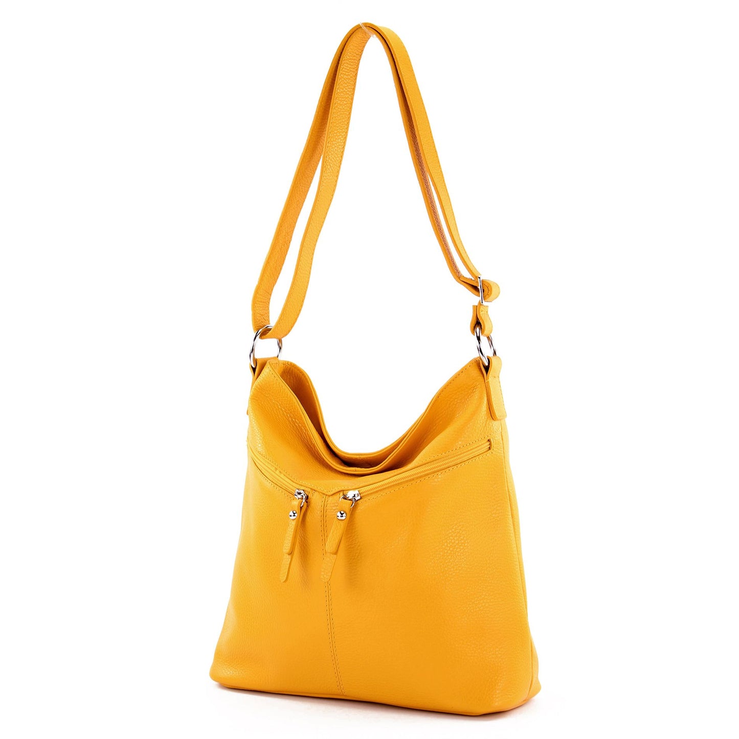 modamoda de T196 Damen Leder Schultertasche Umhängetasche handmade in Italy