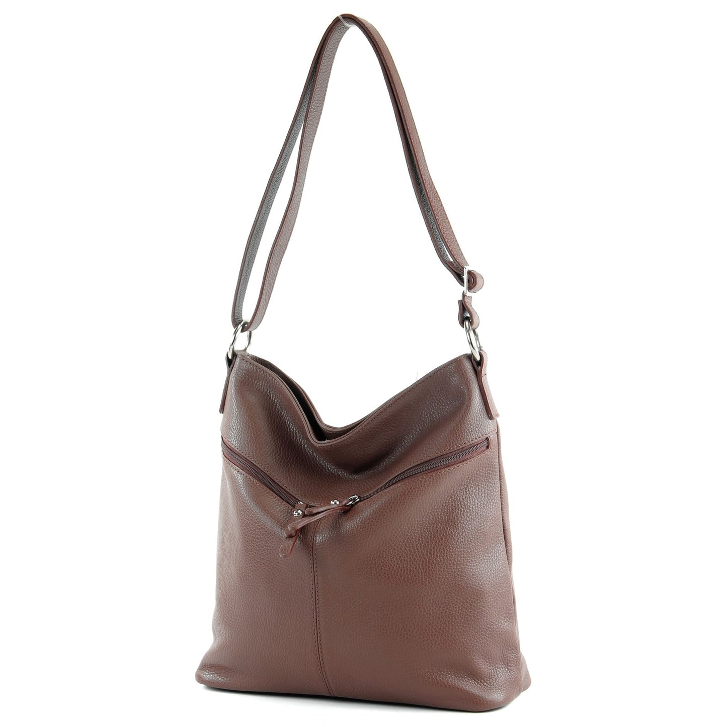 modamoda de T196 Damen Leder Schultertasche Umhängetasche handmade in Italy
