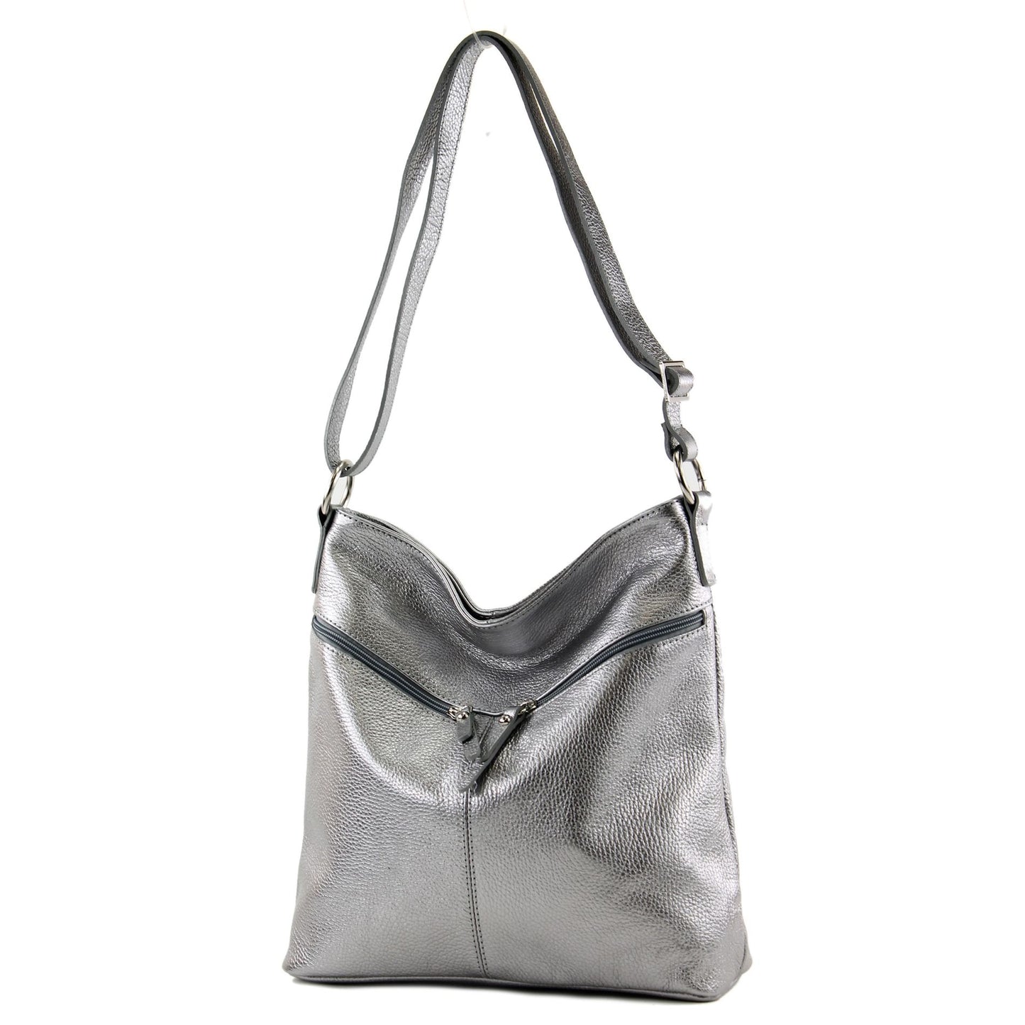 modamoda de T196 Damen Leder Schultertasche Umhängetasche handmade in Italy