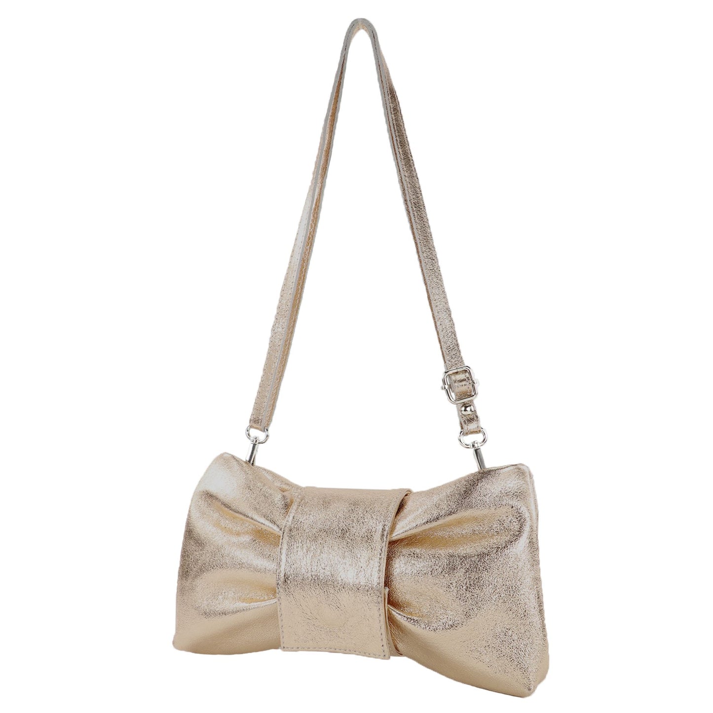 modamoda de T214 Damen Leder Umhängetasche Clutch Schultertasche Schleife handmade in Italy