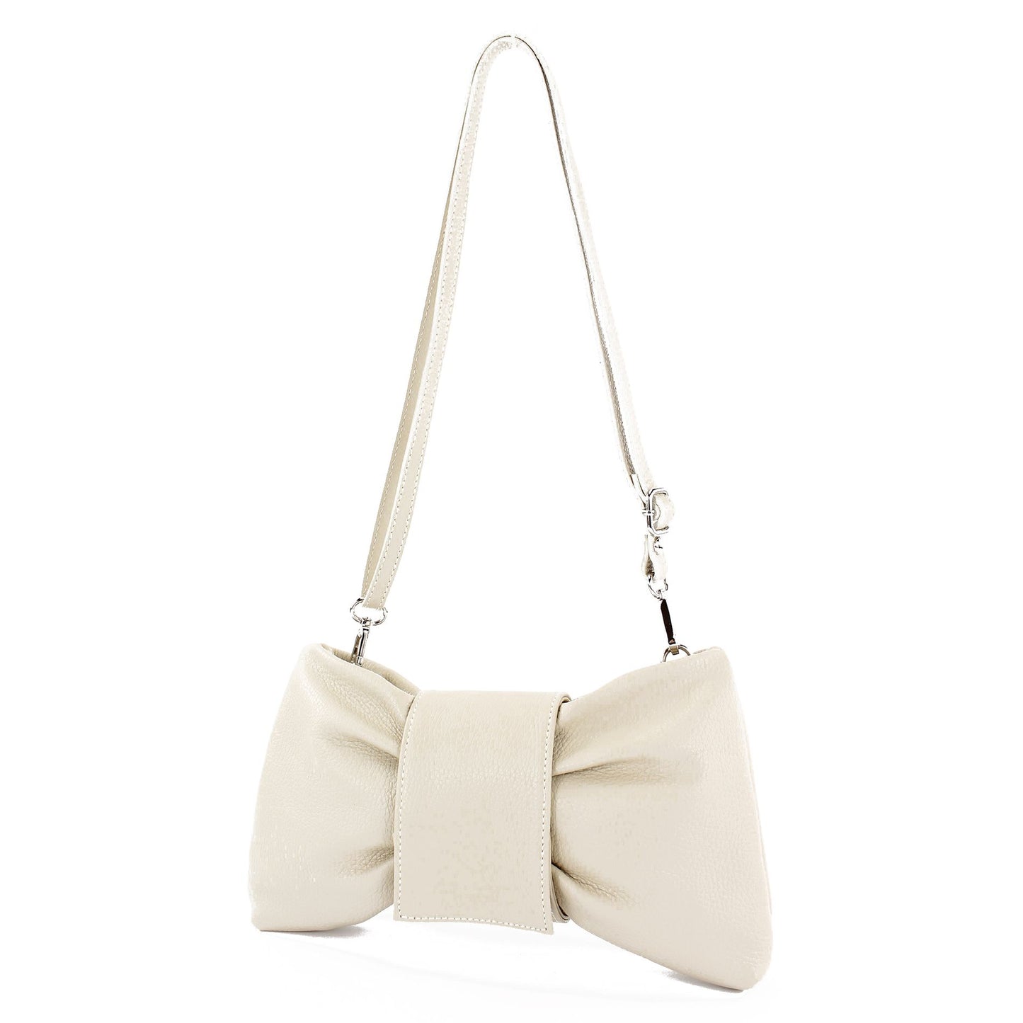 modamoda de T214 Damen Leder Umhängetasche Clutch Schultertasche Schleife handmade in Italy
