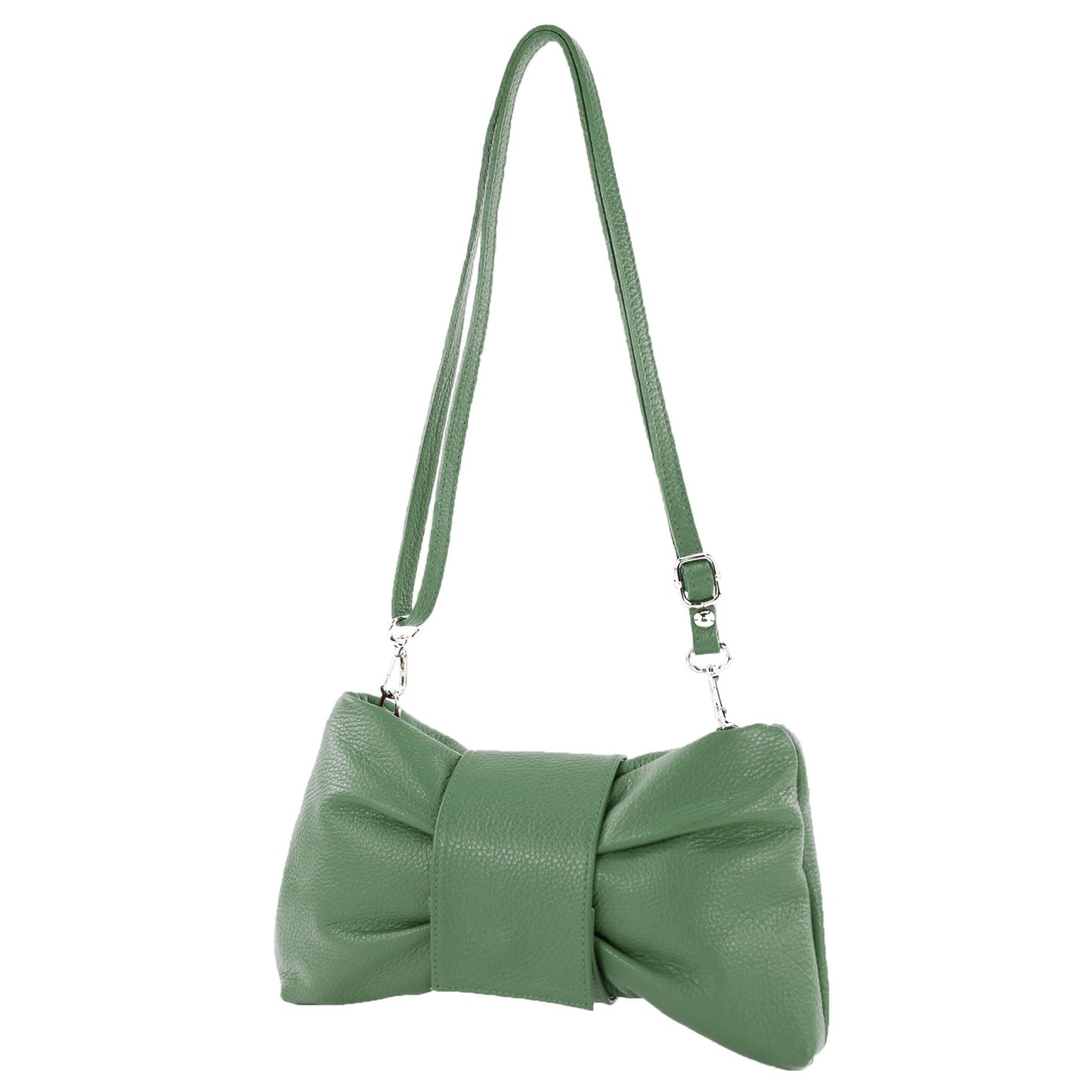 modamoda de T214 Damen Leder Umhängetasche Clutch Schultertasche Schleife handmade in Italy