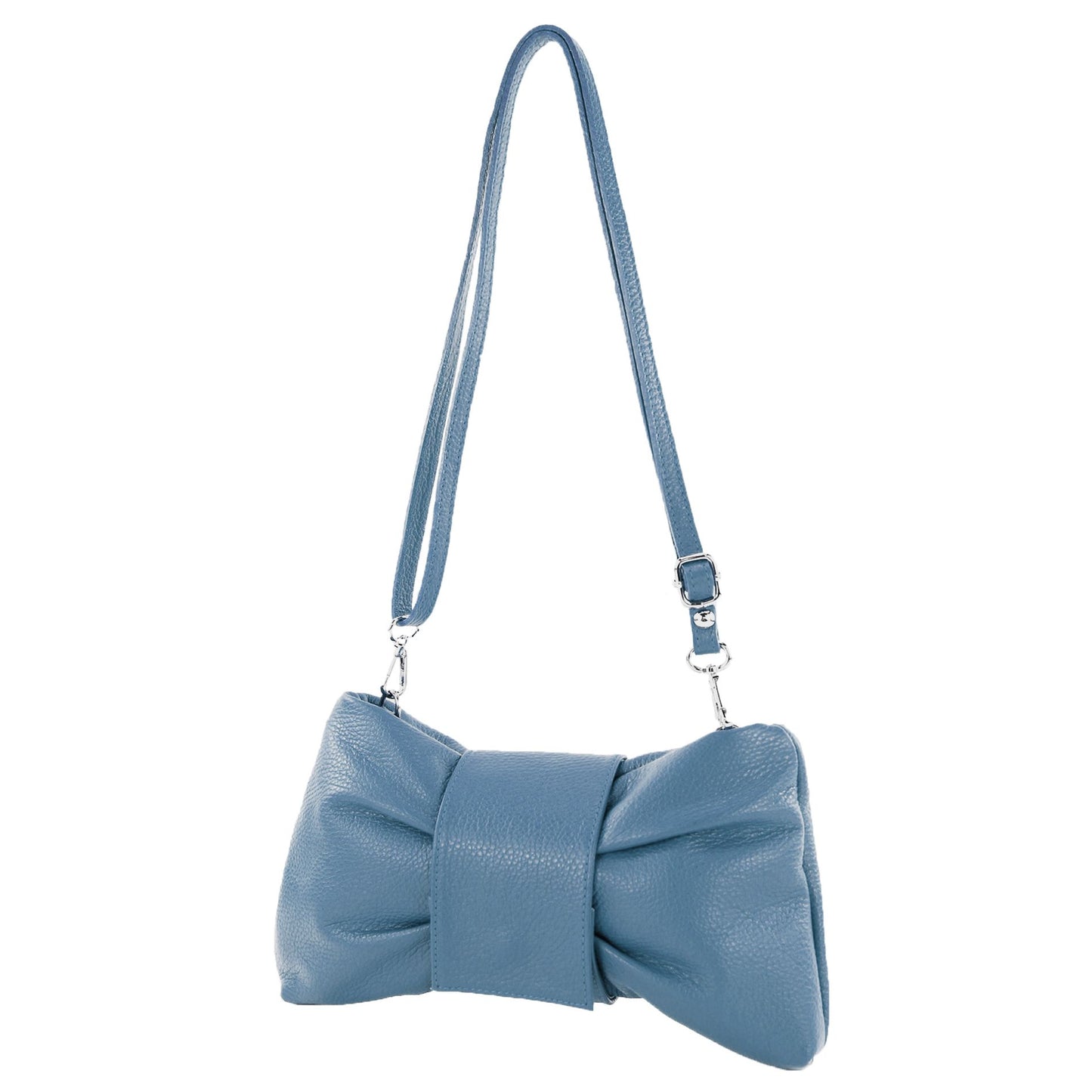 modamoda de T214 Damen Leder Umhängetasche Clutch Schultertasche Schleife handmade in Italy
