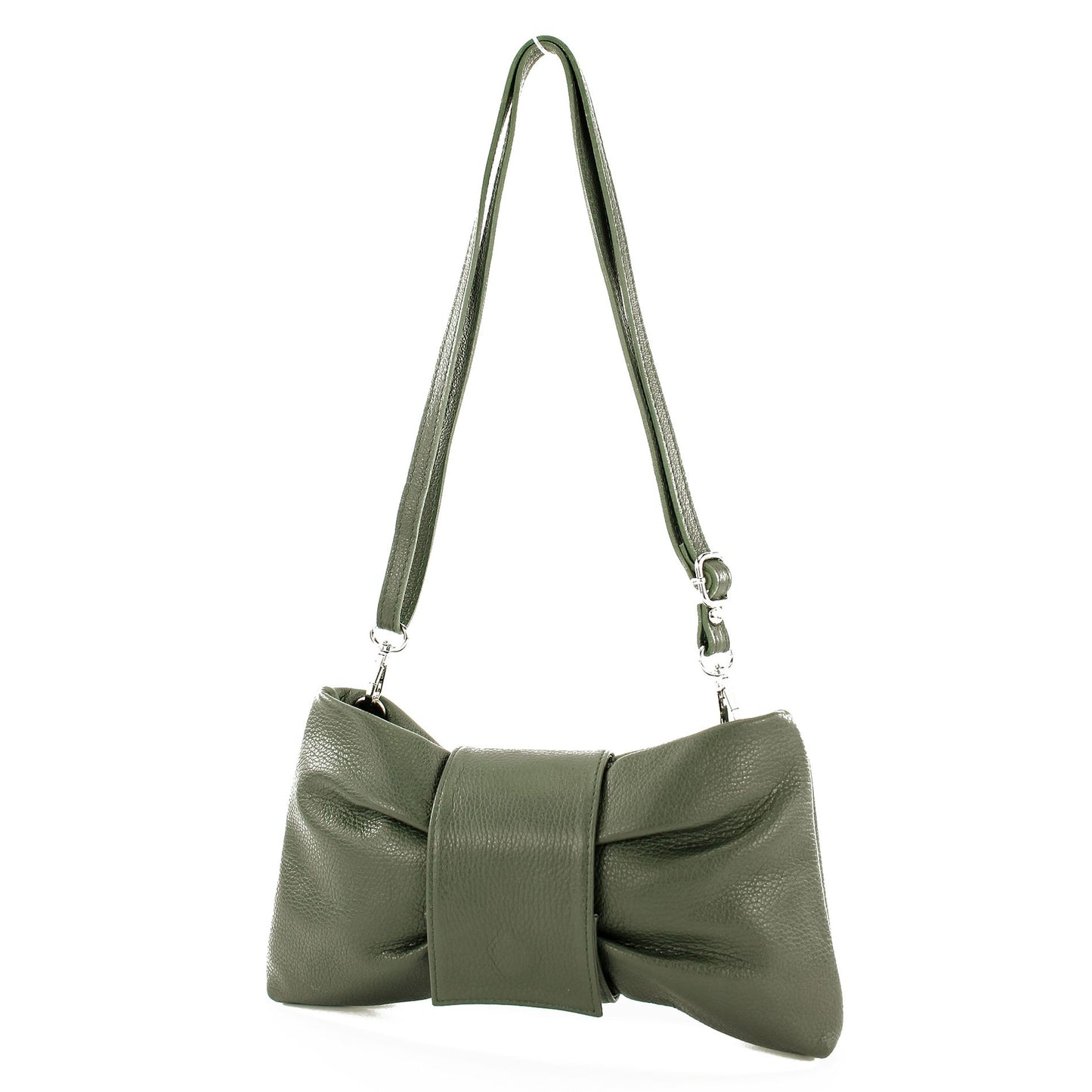modamoda de T214 Damen Leder Umhängetasche Clutch Schultertasche Schleife handmade in Italy