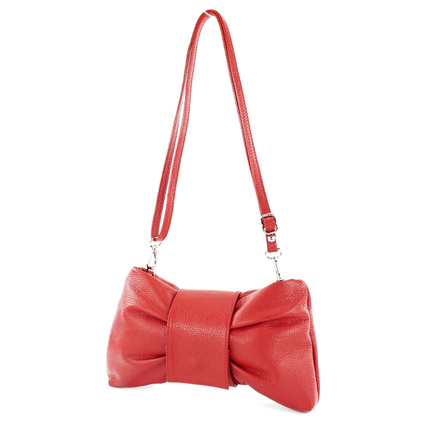 modamoda de T214 Damen Leder Umhängetasche Clutch Schultertasche Schleife handmade in Italy