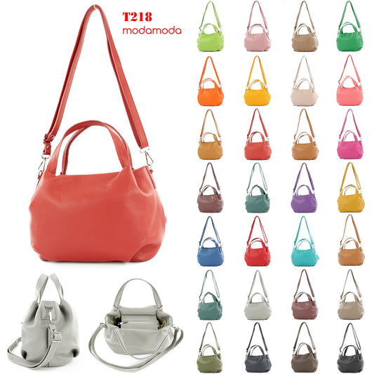 modamoda de T218 Damen Leder Henkeltasche Tragetasche Schultertasche handmade in Italy
