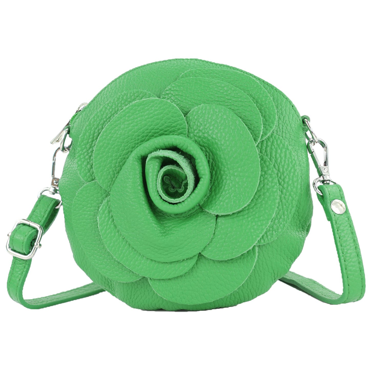modamoda de T225 Damen Leder Umhängetasche Abendtasche Clutch Blüte Klein handmade in Italy