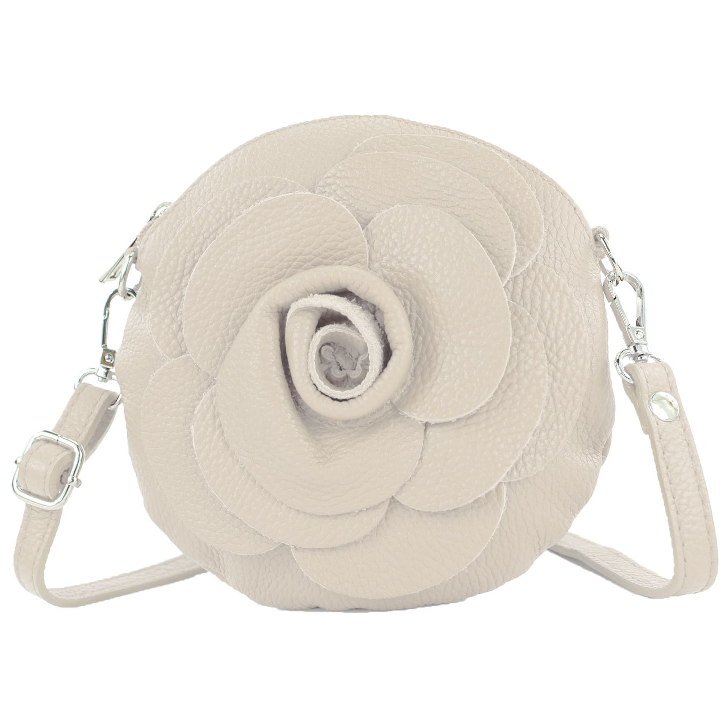 modamoda de T225 Damen Leder Umhängetasche Abendtasche Clutch Blüte Klein handmade in Italy