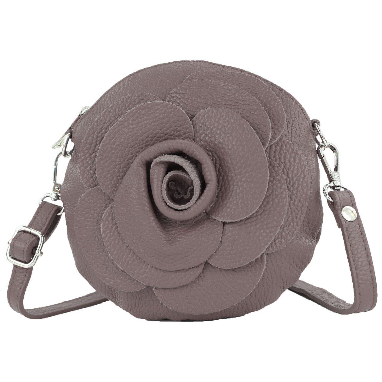modamoda de T225 Damen Leder Umhängetasche Abendtasche Clutch Blüte Klein handmade in Italy