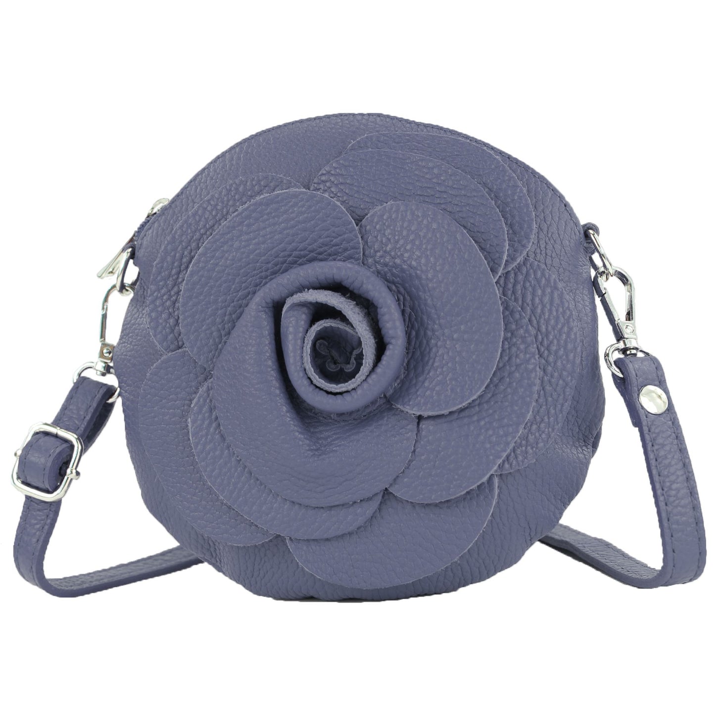 modamoda de T225 Damen Leder Umhängetasche Abendtasche Clutch Blüte Klein handmade in Italy