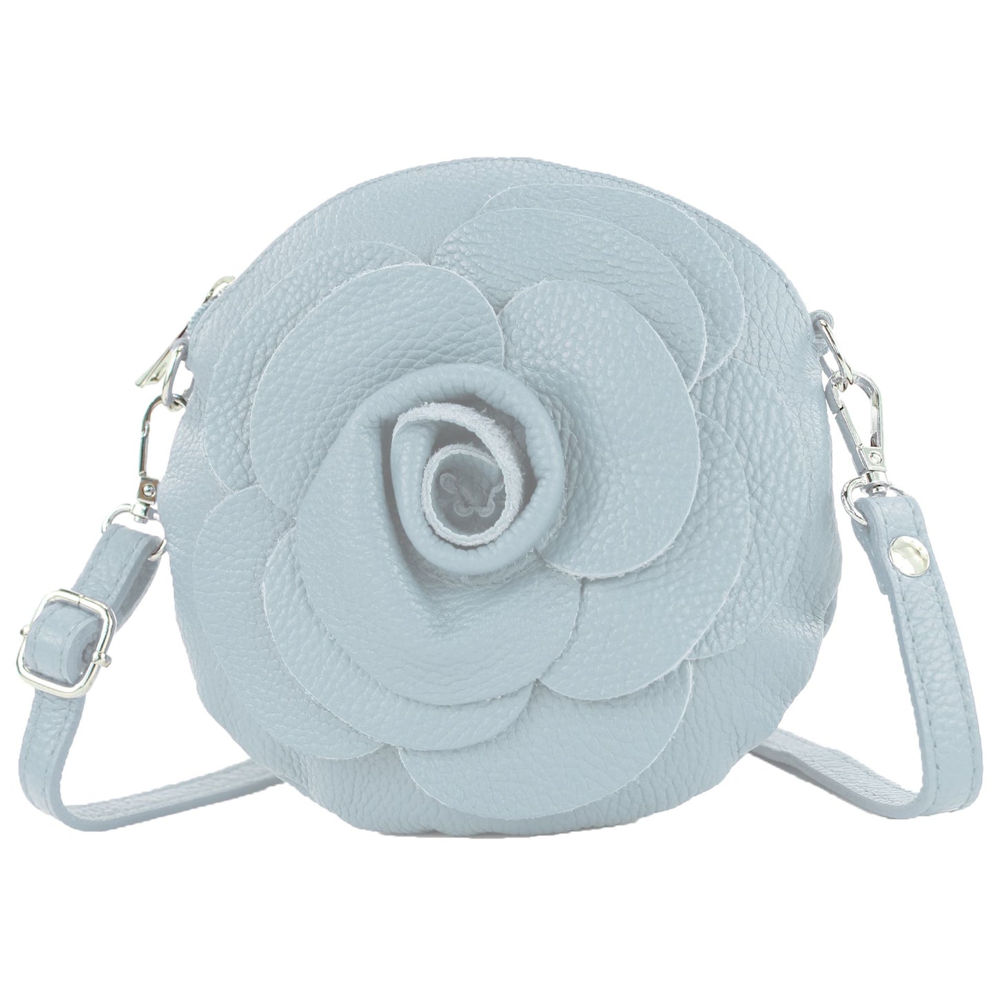 modamoda de T225 Damen Leder Umhängetasche Abendtasche Clutch Blüte Klein handmade in Italy