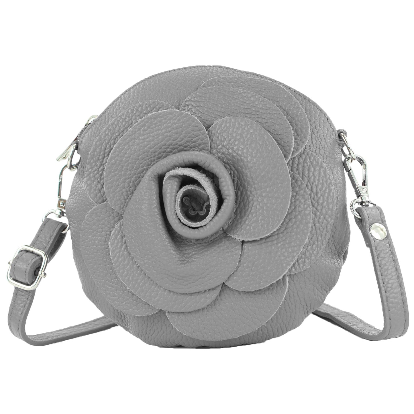 modamoda de T225 Damen Leder Umhängetasche Abendtasche Clutch Blüte Klein handmade in Italy