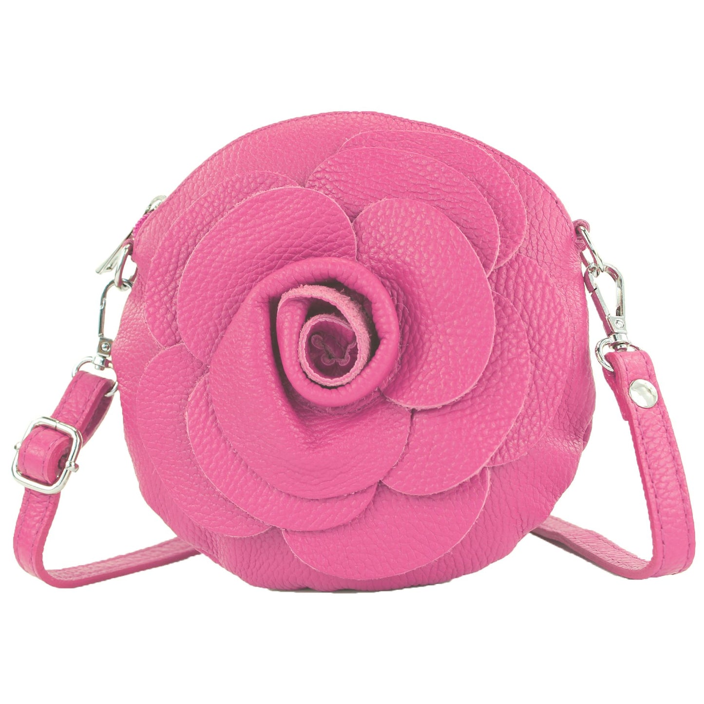 modamoda de T225 Damen Leder Umhängetasche Abendtasche Clutch Blüte Klein handmade in Italy