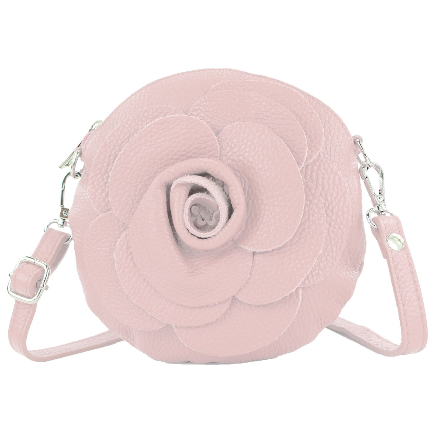 modamoda de T225 Damen Leder Umhängetasche Abendtasche Clutch Blüte Klein handmade in Italy