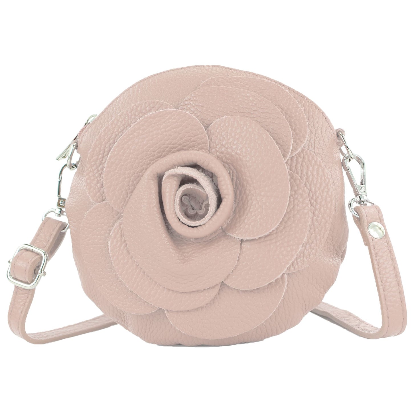 modamoda de T225 Damen Leder Umhängetasche Abendtasche Clutch Blüte Klein handmade in Italy