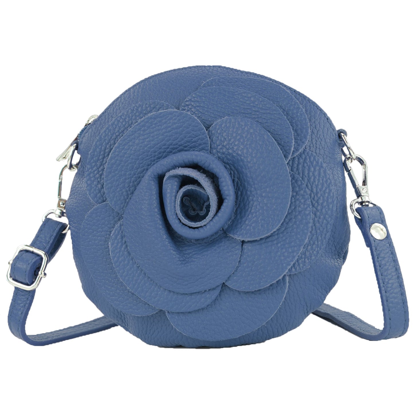 modamoda de T225 Damen Leder Umhängetasche Abendtasche Clutch Blüte Klein handmade in Italy