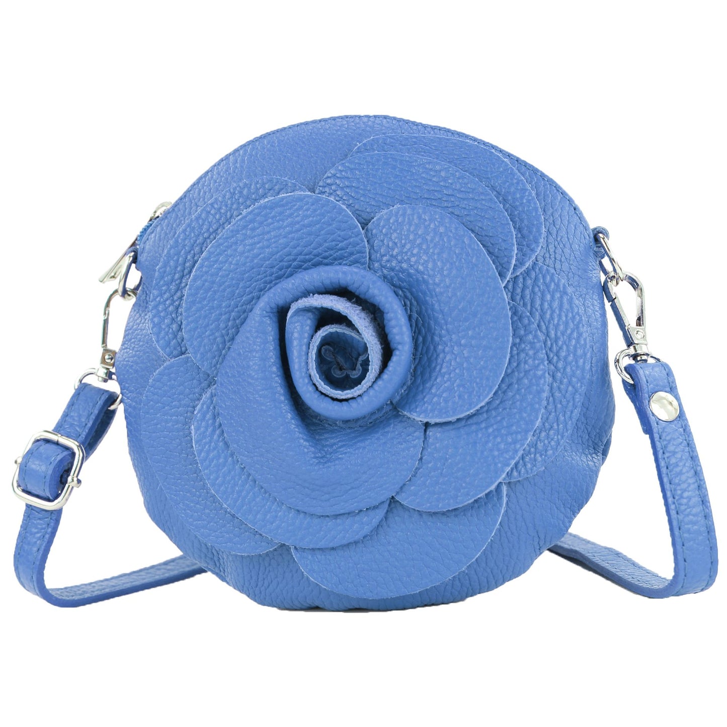 modamoda de T225 Damen Leder Umhängetasche Abendtasche Clutch Blüte Klein handmade in Italy