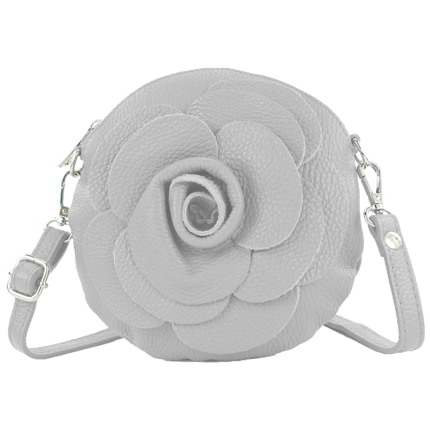 modamoda de T225 Damen Leder Umhängetasche Abendtasche Clutch Blüte Klein handmade in Italy