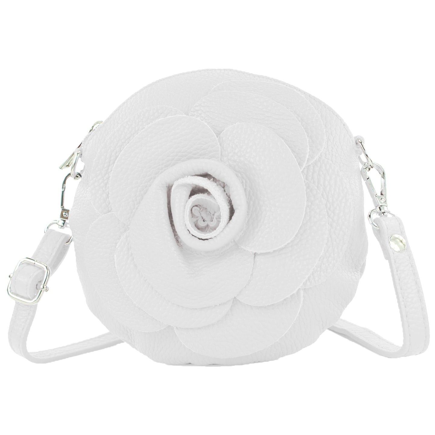 modamoda de T225 Damen Leder Umhängetasche Abendtasche Clutch Blüte Klein handmade in Italy