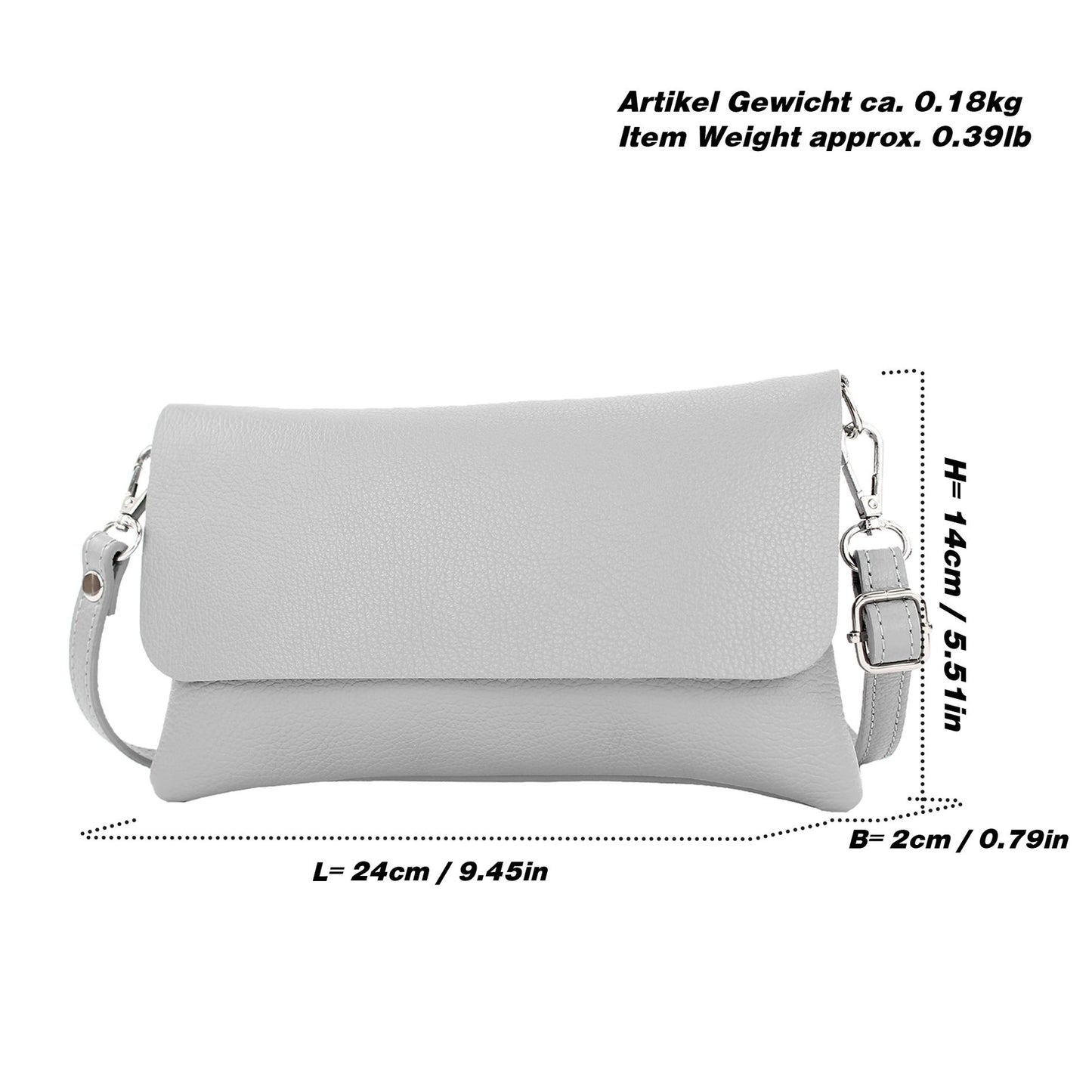 modamoda de T226 Damen Leder Clutch Umhängetasche Abendtasche Small handmade in Italy
