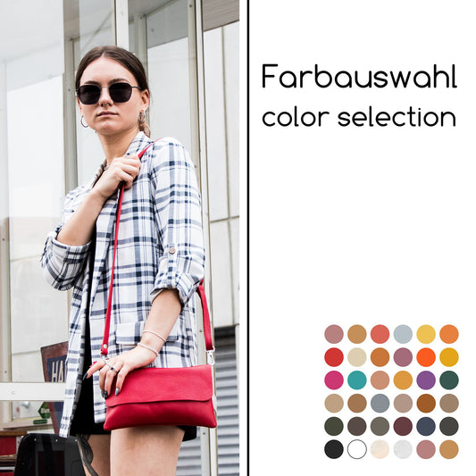 modamoda de T226 Damen Leder Clutch Umhängetasche Abendtasche Small handmade in Italy