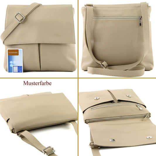 modamoda de T63LEDER Damen Leder Umhängetasche Schultertasche handmade in Italy