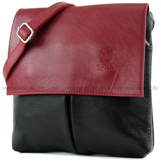 modamoda de T63 Damen Nappaleder Umhängetasche Schultertasche handmade in Italy