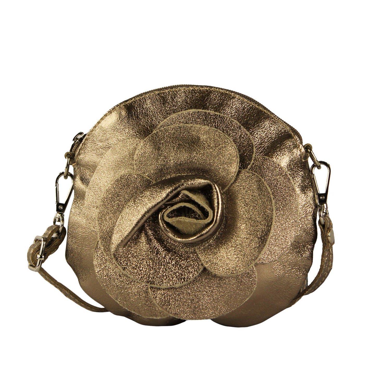 modamoda de T225 Damen Leder Umhängetasche Abendtasche Clutch Blüte Klein handmade in Italy