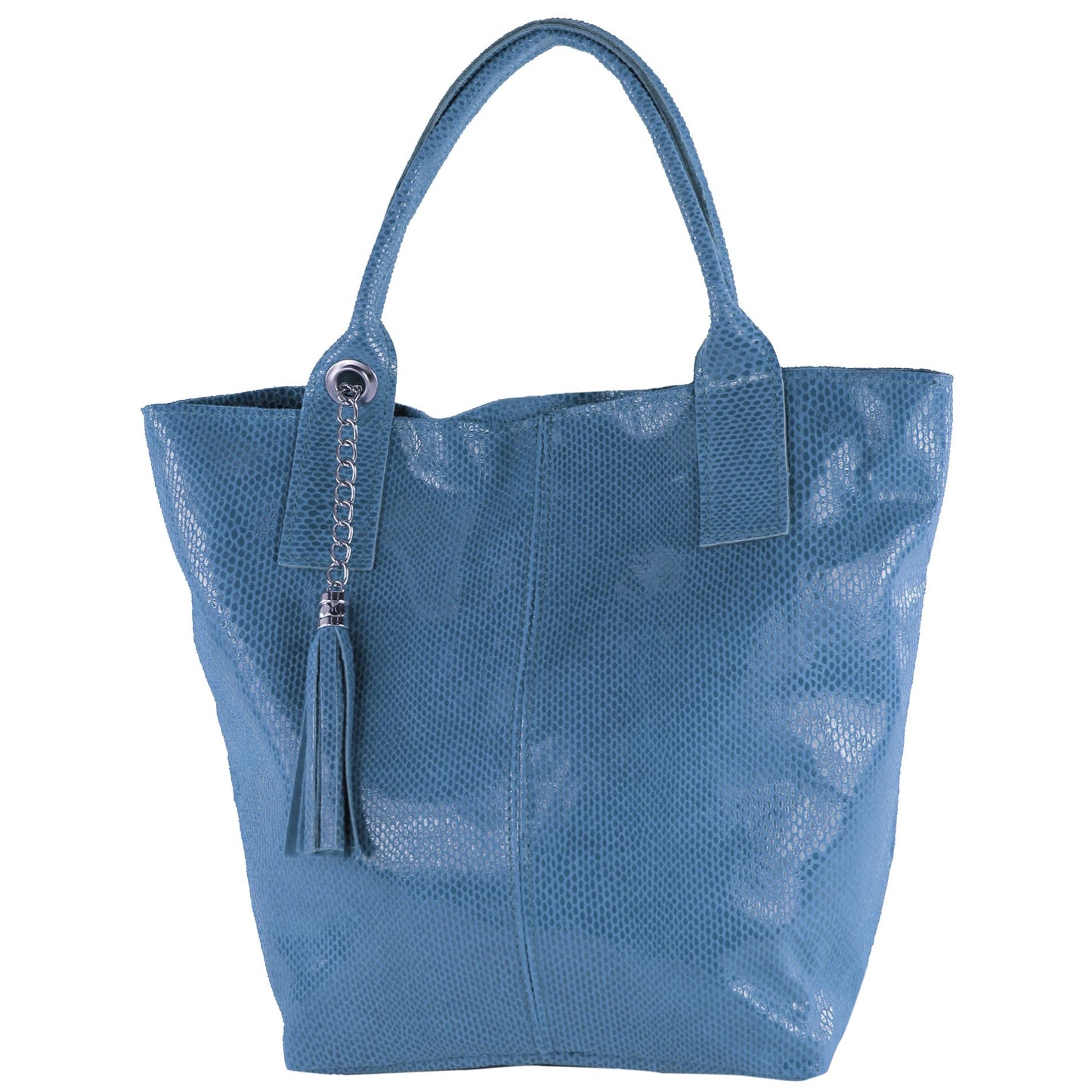 modamoda de - T248 - Ital. Shopper Large mit Innentasche aus Leder