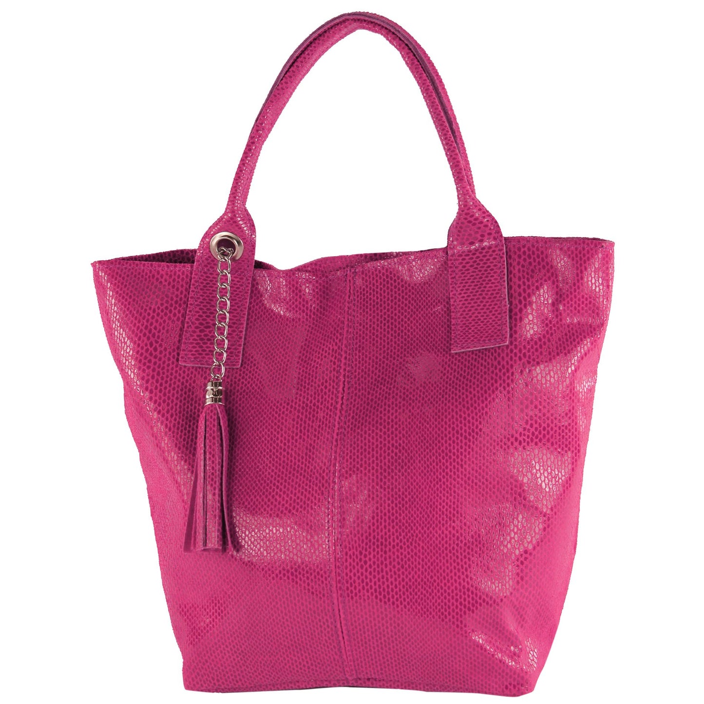 modamoda de - T248 - Ital. Shopper Large mit Innentasche aus Leder