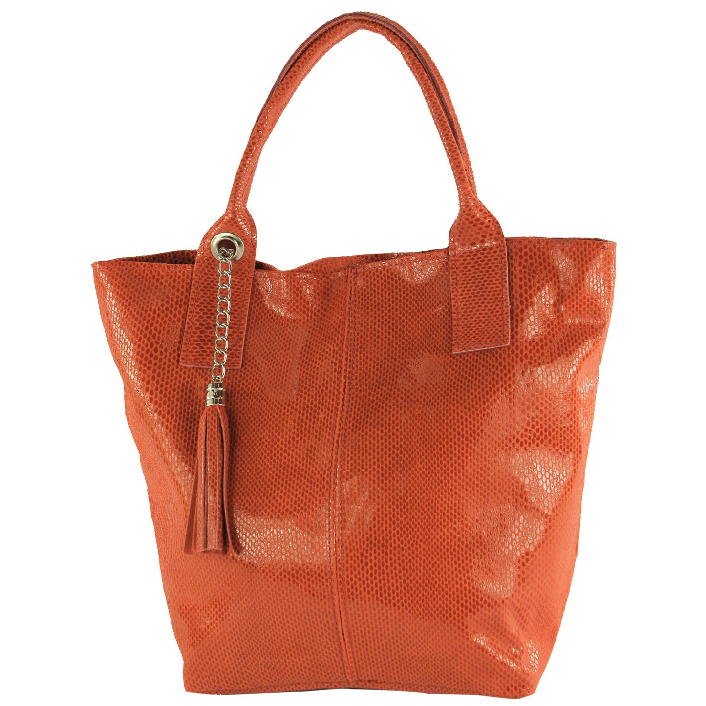 modamoda de - T248 - Ital. Shopper Large mit Innentasche aus Leder