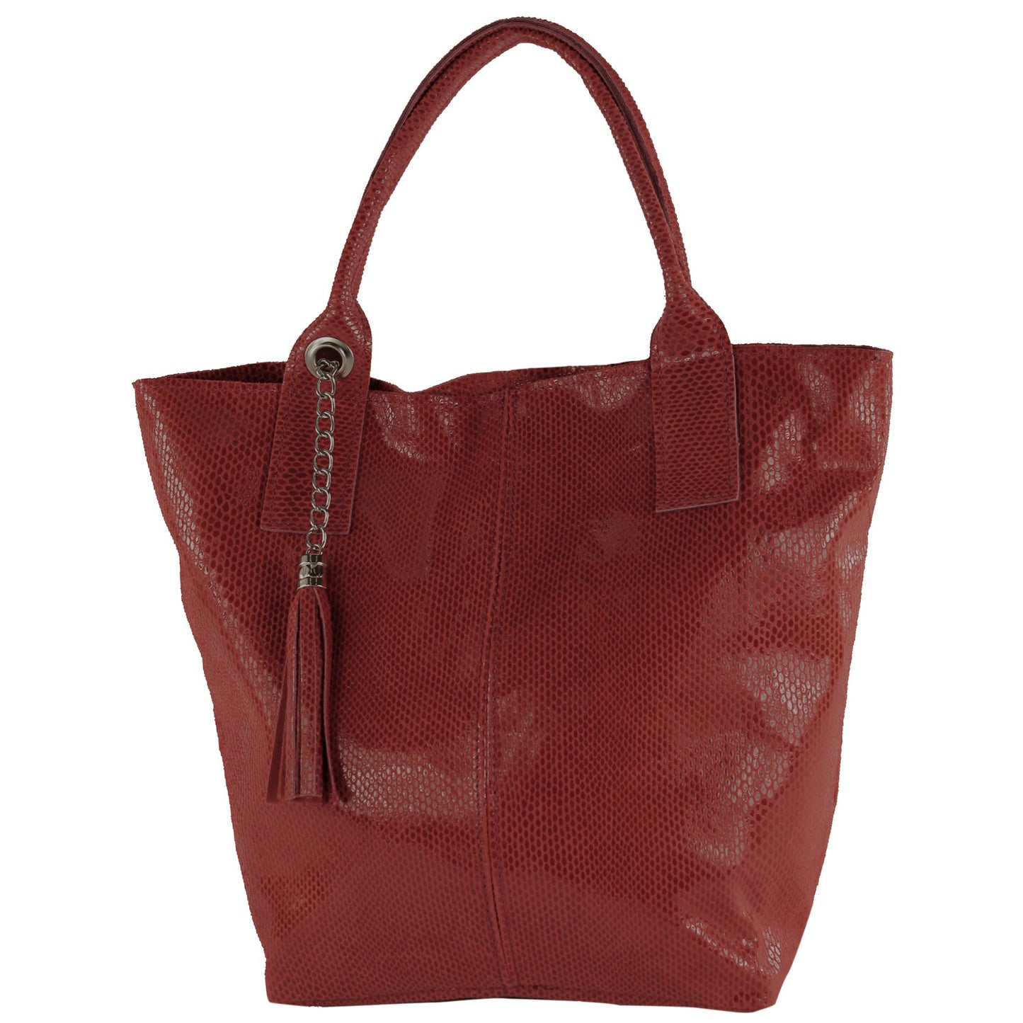 modamoda de - T248 - Ital. Shopper Large mit Innentasche aus Leder
