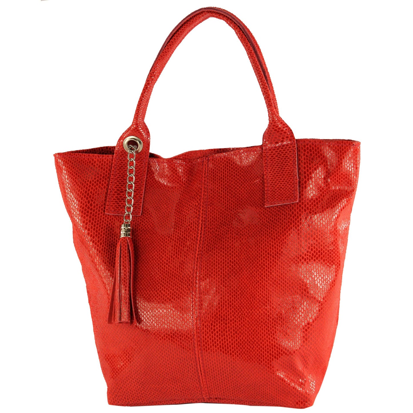 modamoda de - T248 - Ital. Shopper Large mit Innentasche aus Leder