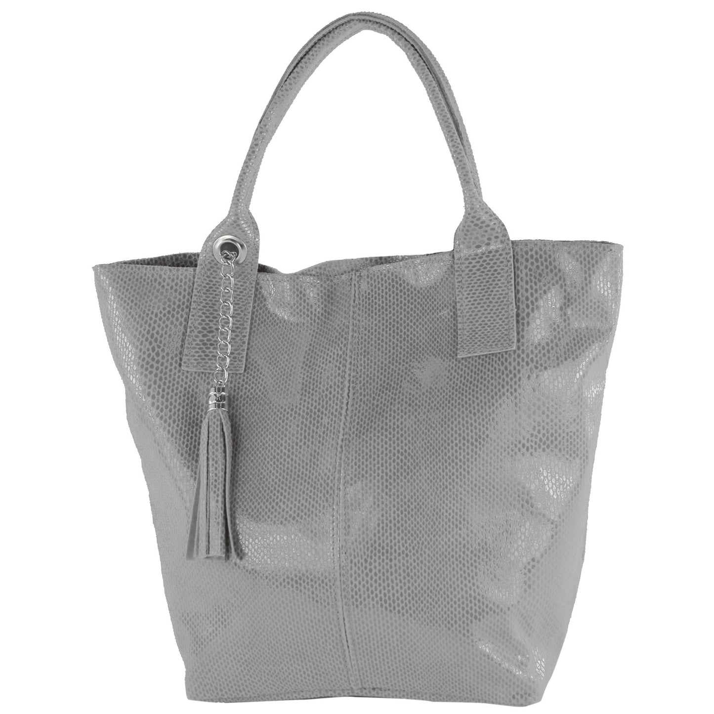 modamoda de - T248 - Ital. Shopper Large mit Innentasche aus Leder