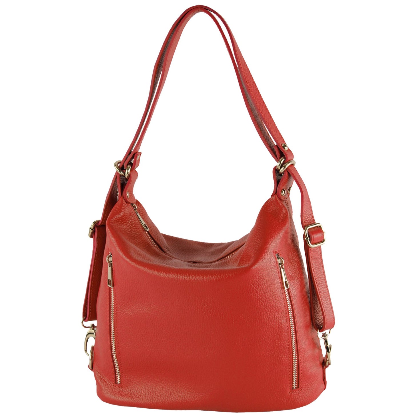 modamoda de T249 Damen Rucksack Schultertasche 2 in 1 aus Leder handmade in Italy