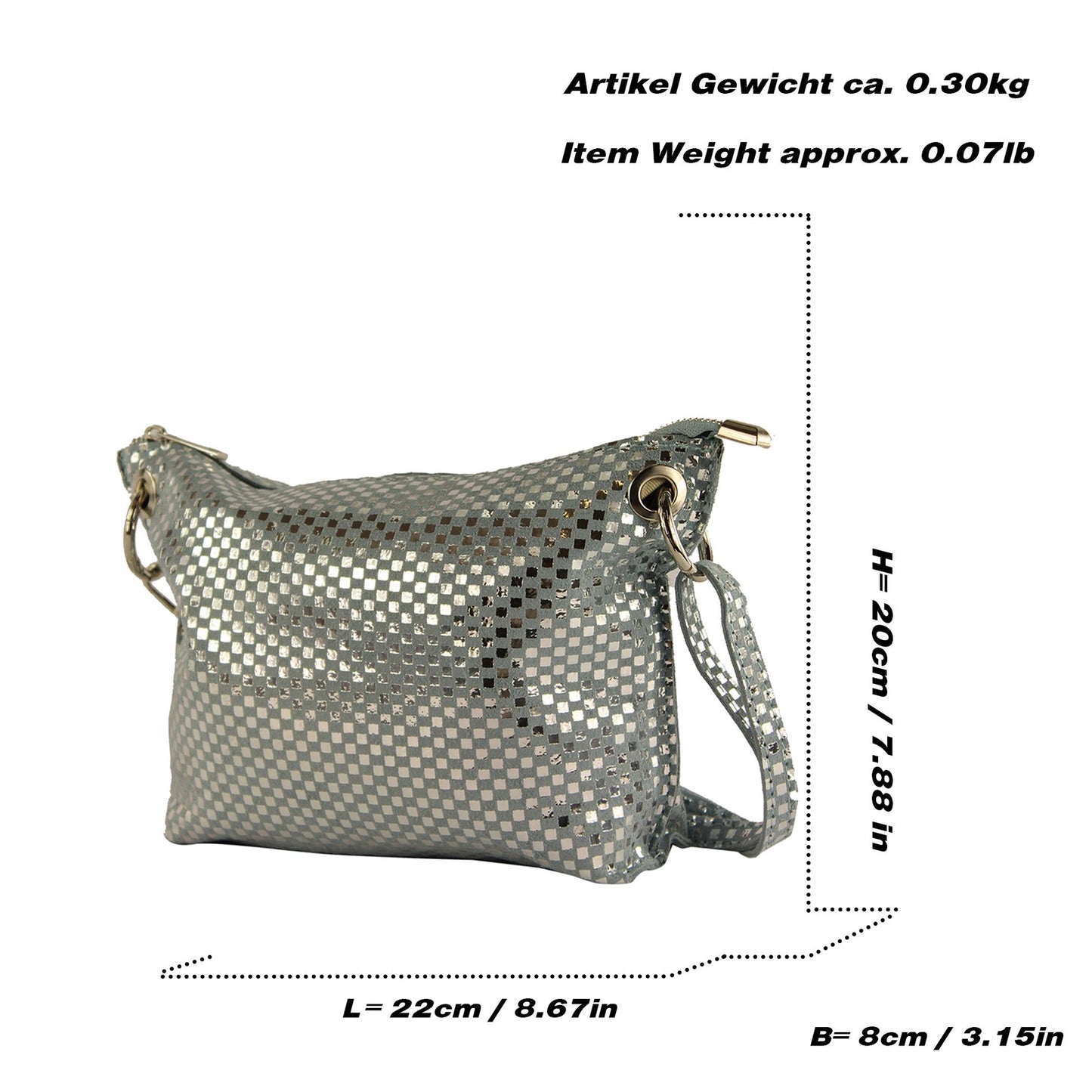 modamoda de - T252 - ital. Umhängetasche Small aus Wildleder