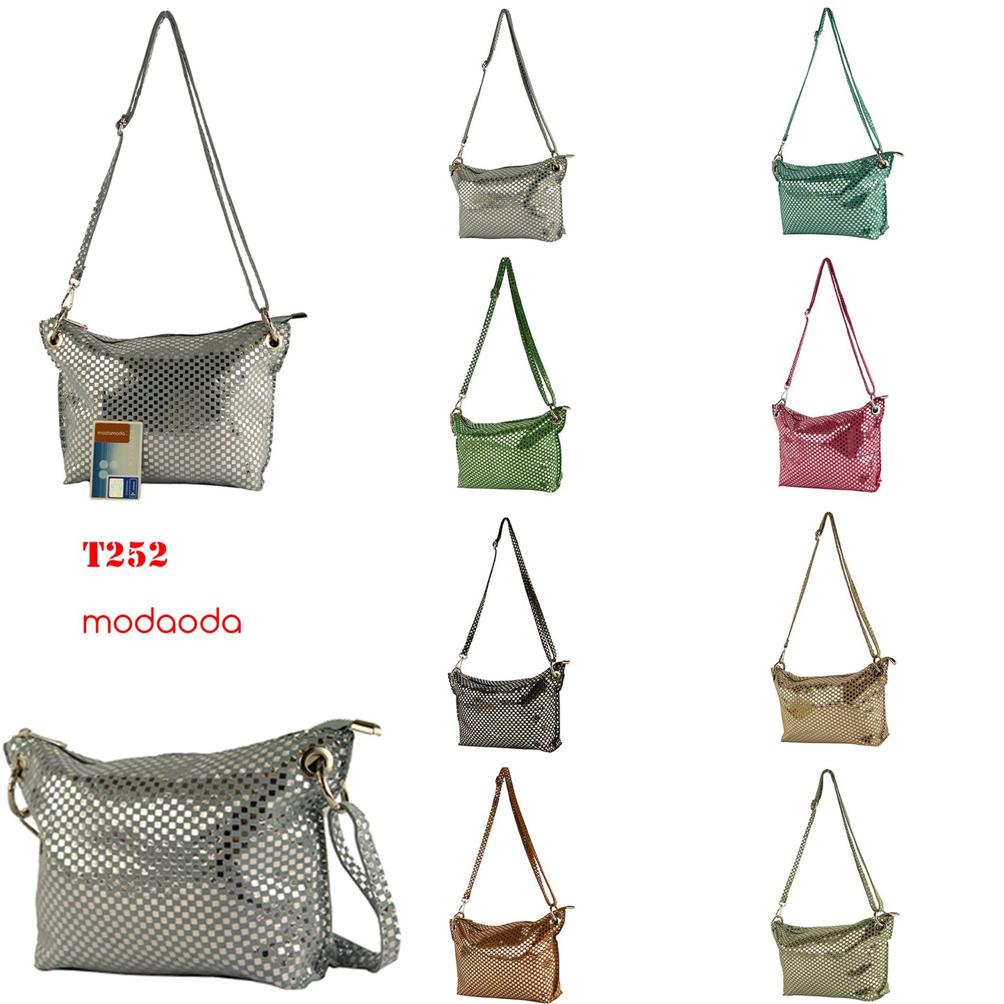 modamoda de - T252 - ital. Umhängetasche Small aus Wildleder