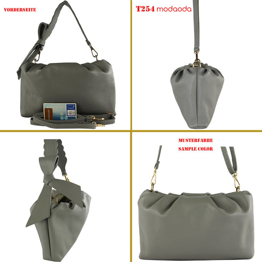 modamoda de - T254 - ital. Damen Henkeltasche Klein aus Leder