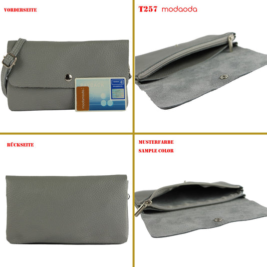 modamoda de - T257 - Echtleder Umhängetasche Small made in Italy