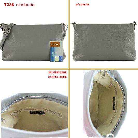 modamoda de T258 Damen Leder Umhängetasche Clutch Kosmetiktasche handmade in Italy