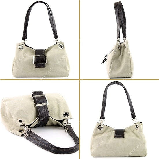 modamoda de - TL02 - ital Kleine Henkeltasche aus Wildleder