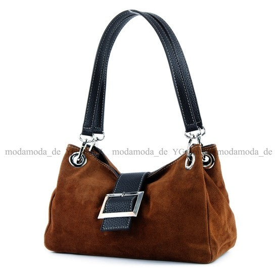 modamoda de - TL02 - ital Kleine Henkeltasche aus Wildleder