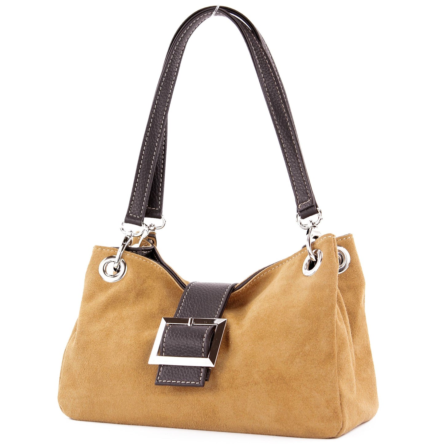 modamoda de - TL02 - ital Kleine Henkeltasche aus Wildleder