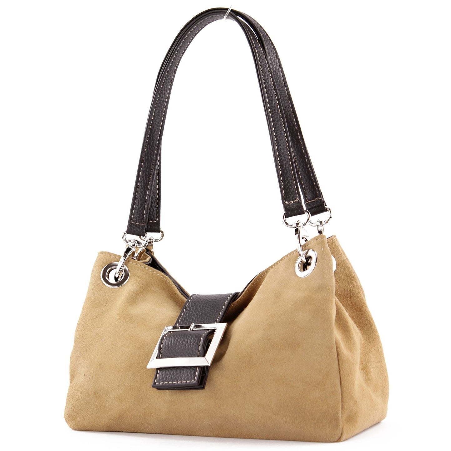 modamoda de - TL02 - ital Kleine Henkeltasche aus Wildleder