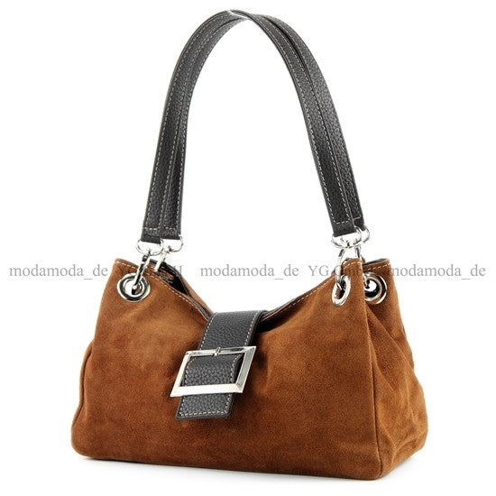 modamoda de - TL02 - ital Kleine Henkeltasche aus Wildleder