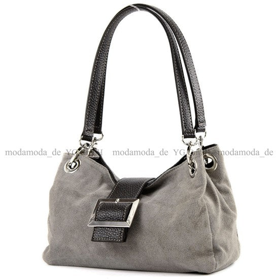 modamoda de - TL02 - ital Kleine Henkeltasche aus Wildleder