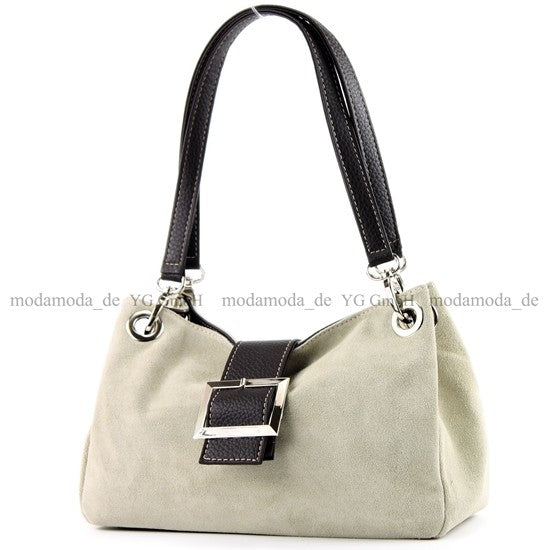 modamoda de - TL02 - ital Kleine Henkeltasche aus Wildleder