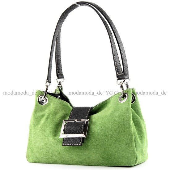 modamoda de - TL02 - ital Kleine Henkeltasche aus Wildleder