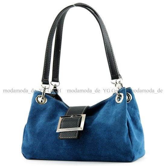 modamoda de - TL02 - ital Kleine Henkeltasche aus Wildleder