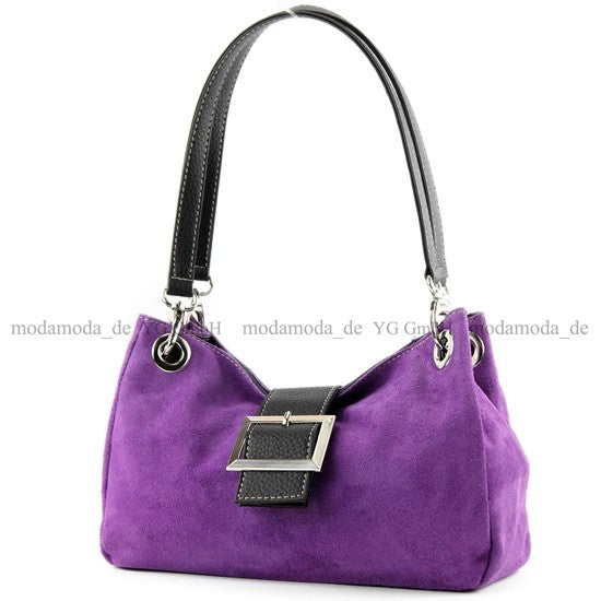 modamoda de - TL02 - ital Kleine Henkeltasche aus Wildleder
